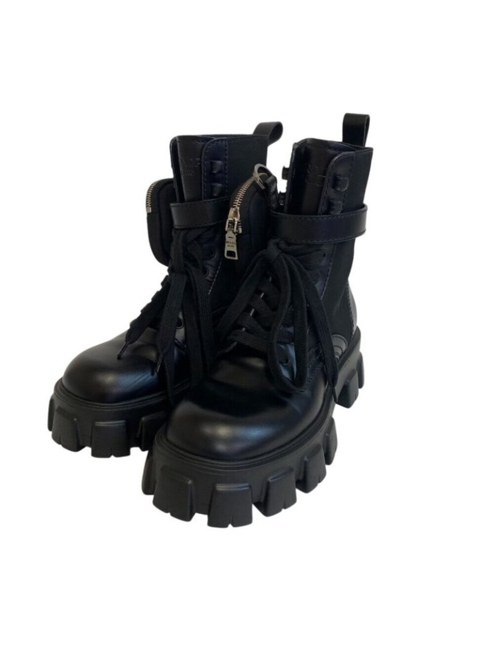 ★SOLD★ Prada 2 Ue007 re Nylon Short Boots Monolith Black - Picture 3 of 8
